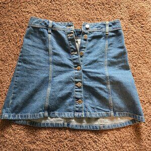 Denim button up skirt